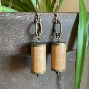 Wood and metal earrings